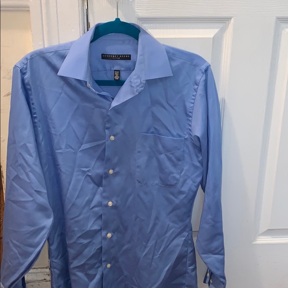 Geoffrey Beene fitted men’s blue dress shirt - Picture 1 of 2